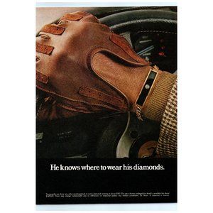 1979 DeBeers Diamonds Diamond Bracelet Vintage Print Ad Driving Glove Wall Art